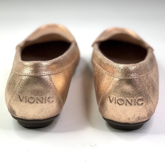 Vionic Debbie Metallic rose gold mocs moccasins loafers orthopedic 7 - Picture 3 of 11